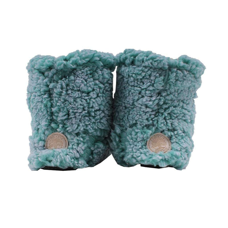 Sherpa Fleece Booties in Island Reef and Oatmeal by Live Oak - Country Club Prep