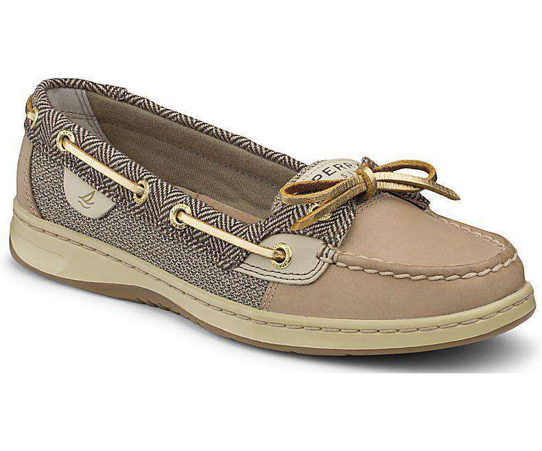 Women's Angelfish Boat Shoe in Linen Herirngbone by Sperry - Country Club Prep