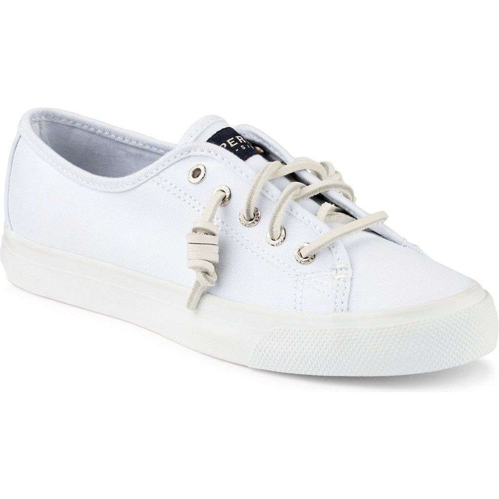 Women's Seacoast Canvas Sneaker in White by Sperry - Country Club Prep