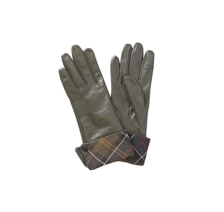 Lady Jane Leather Gloves in Olive by Barbour - Country Club Prep