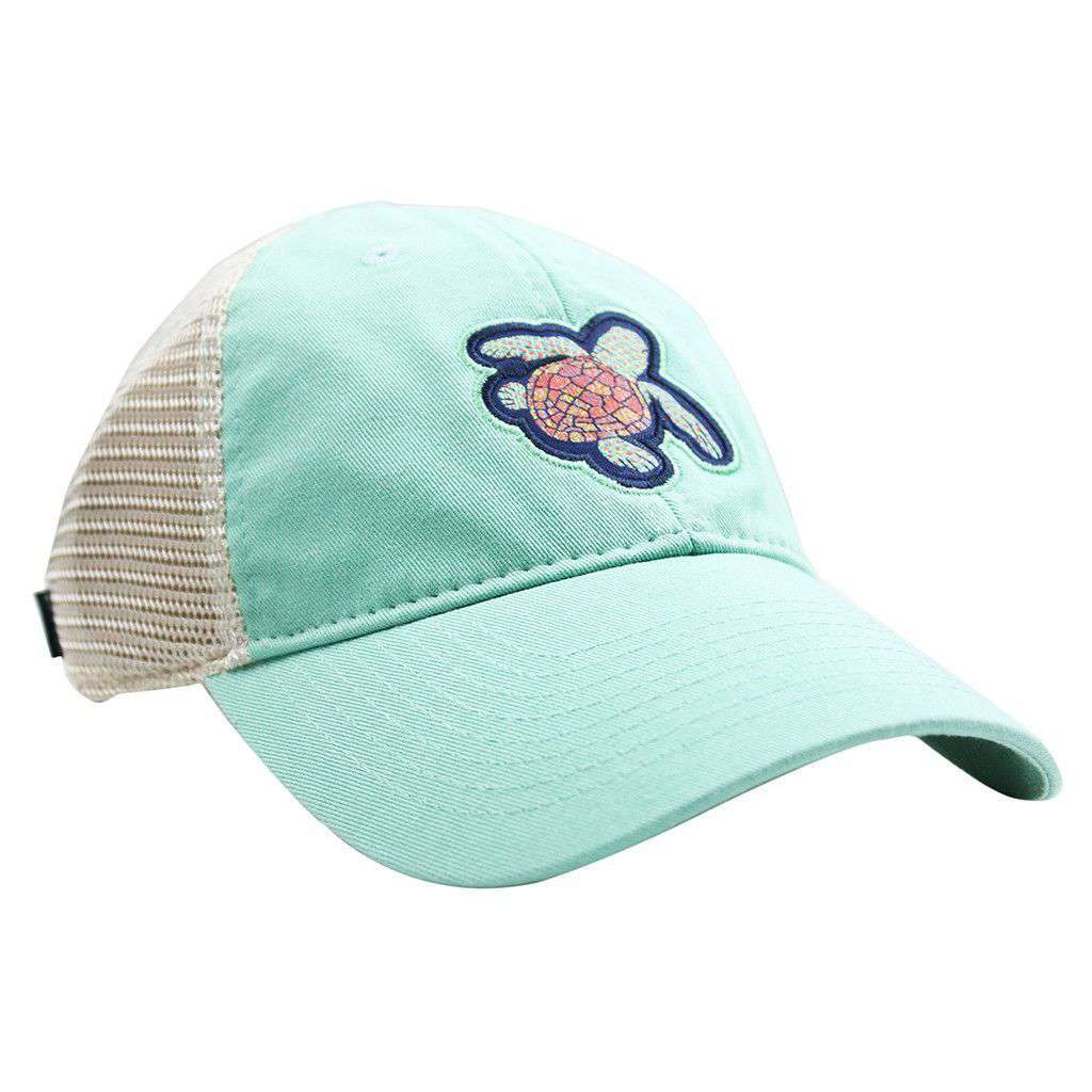 Baby Sea Turtle Trucker Hat in Spearmint Green by Southern Fried Cotton - Country Club Prep