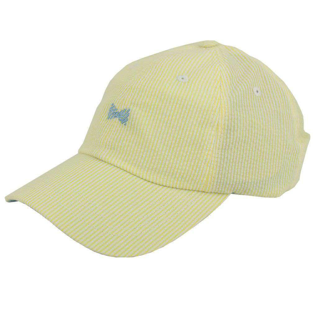 Bowtie Hat in Yellow Seersucker by Frat Collection - Country Club Prep