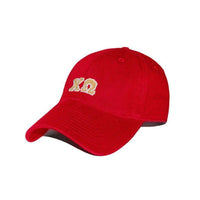 Chi Omega Needlepoint Hat in Red by Smathers & Branson - Country Club Prep