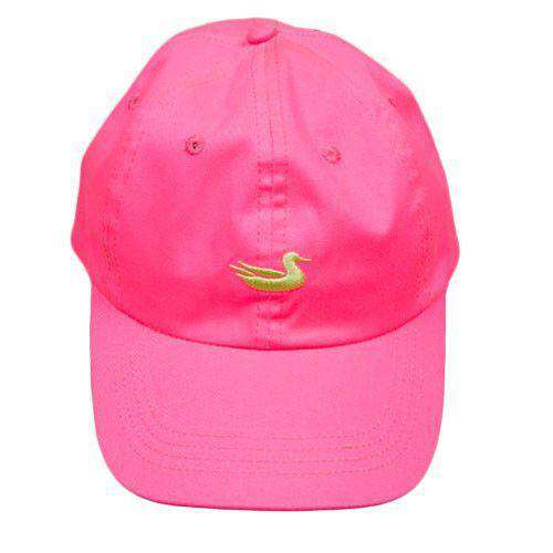 Hat in Neon Pink with Lime Duck by Southern Marsh - Country Club Prep