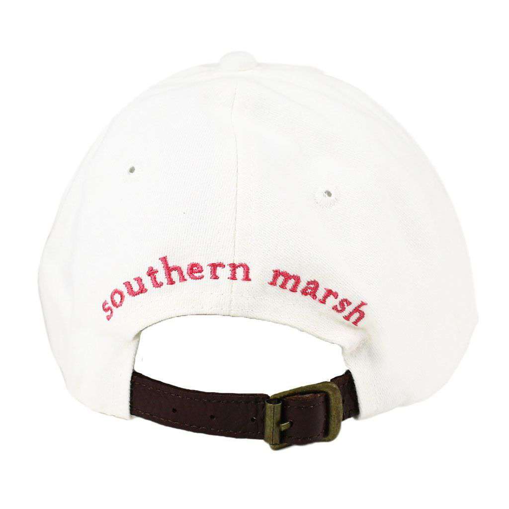 Hat in White with Pink Duck by Southern Marsh - Country Club Prep