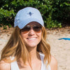 Logo Hat in Blue Seersucker by Lily Grace - Country Club Prep