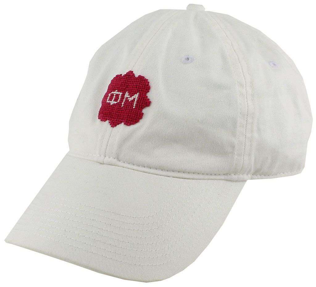 Phi Mu Needlepoint Hat in White by Smathers & Branson - Country Club Prep
