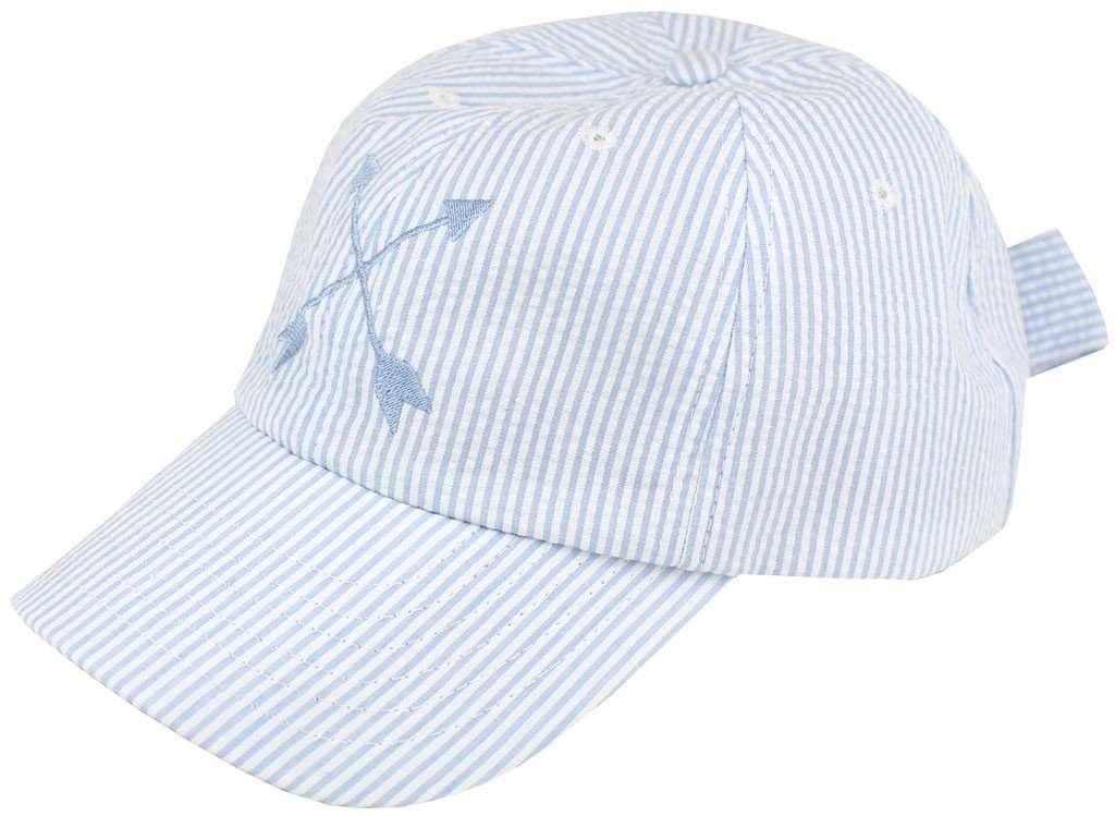 Pointe Prep Cap in Light Blue Seersucker by Lauren James - Country Club Prep