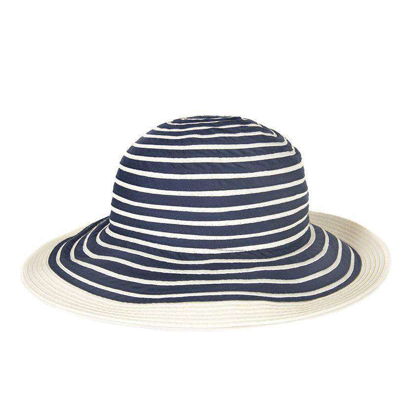 Sealand Sun Hat in Navy Stripe by Barbour - Country Club Prep