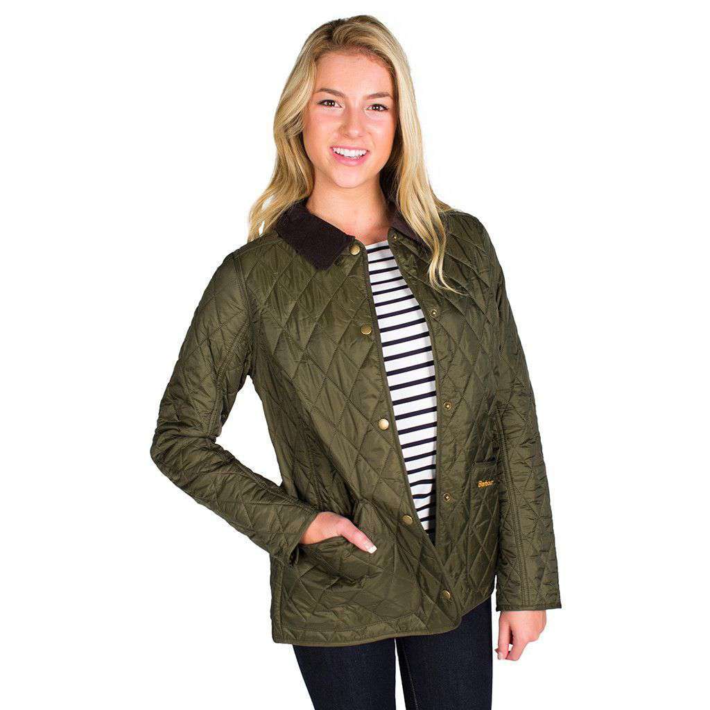 Barbour Annandale Quilted Jacket in Olive Green – Country Club Prep
