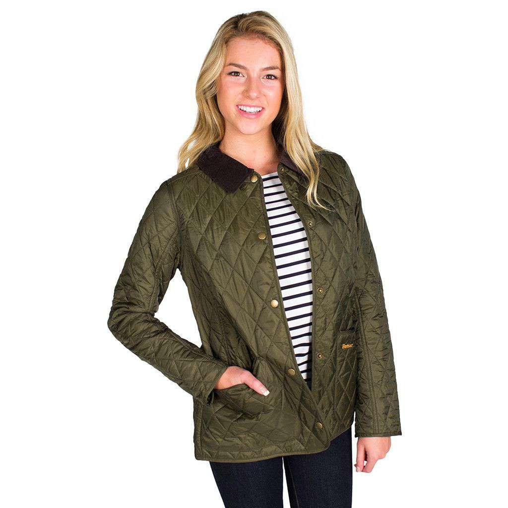 Annandale Quilted Jacket in Olive Green by Barbour - Country Club Prep