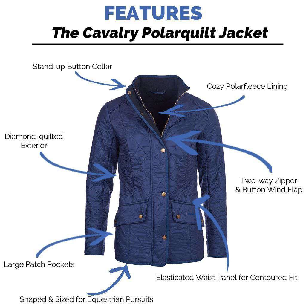 Cavalry Polarquilt Jacket in Dress Blue by Barbour - Country Club Prep