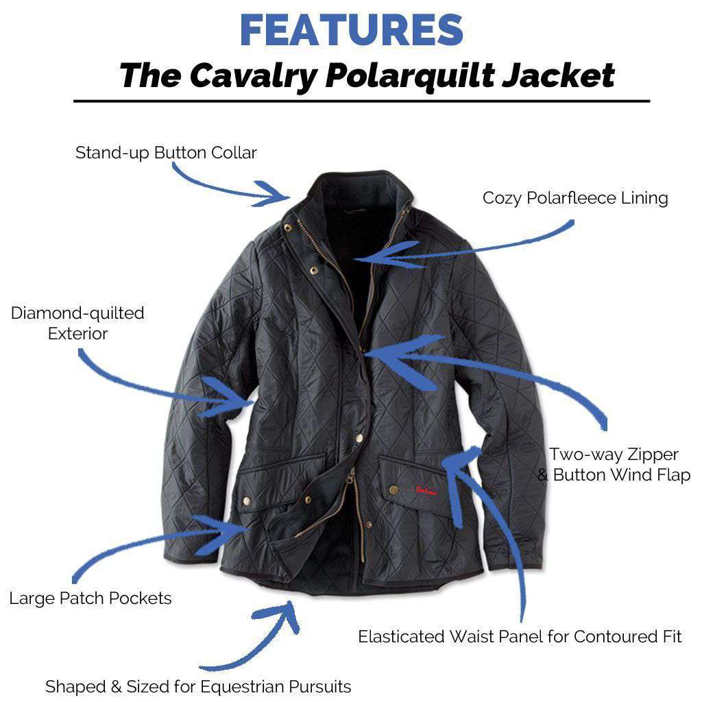 Barbour Cavalry Polarquilt Jacket in Navy – Country Club Prep