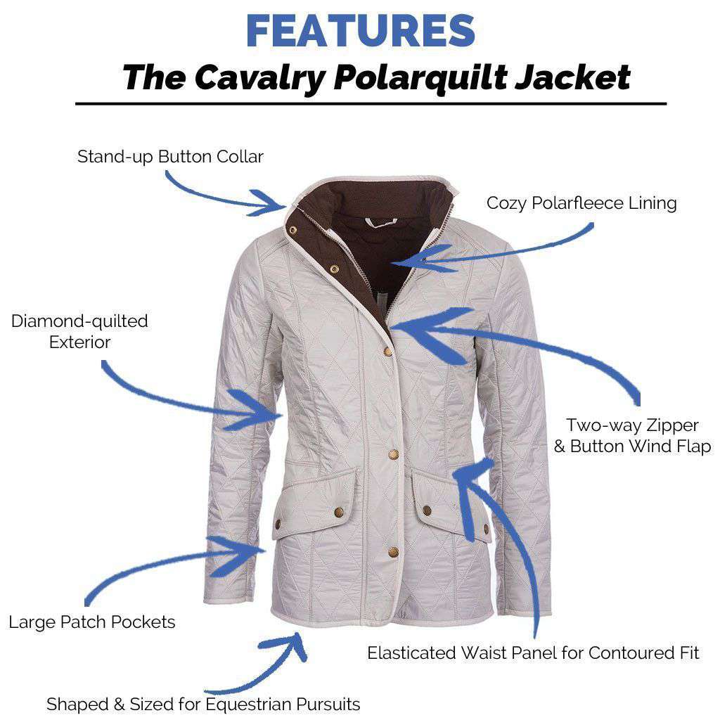 Cavalry Polarquilt Jacket in Pearl/Rustic by Barbour - Country Club Prep