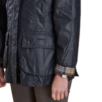 Classic Beadnell Wax Jacket in Navy by Barbour - Country Club Prep