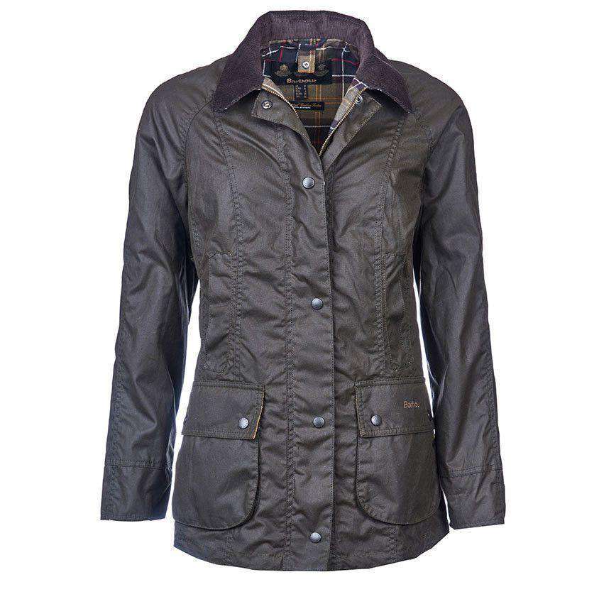 Barbour Classic Beadnell Wax Jacket in Olive Green – Country Club Prep