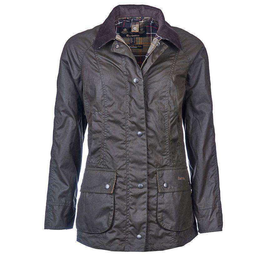 Classic Beadnell Wax Jacket in Olive Green by Barbour - Country Club Prep
