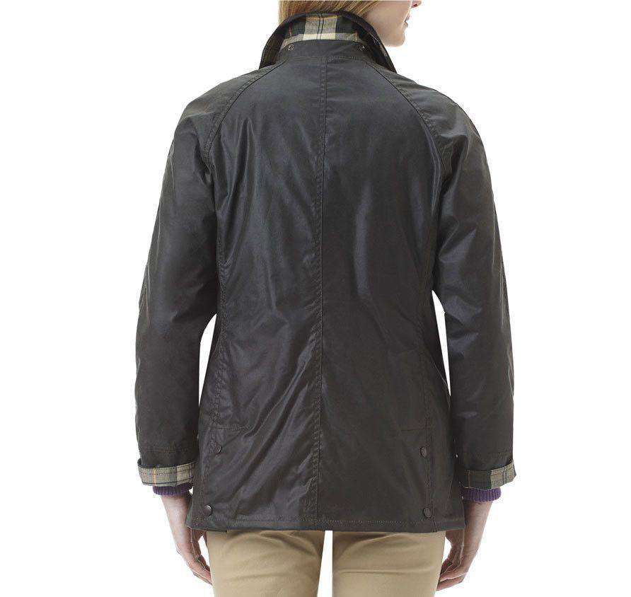 Classic Beadnell Wax Jacket in Sage Green by Barbour - Country Club Prep