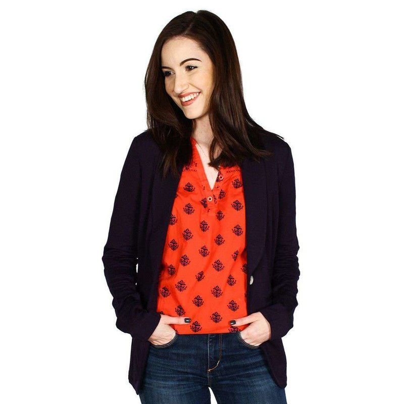 Cuffed Blazer in Navy by Hatley - Country Club Prep