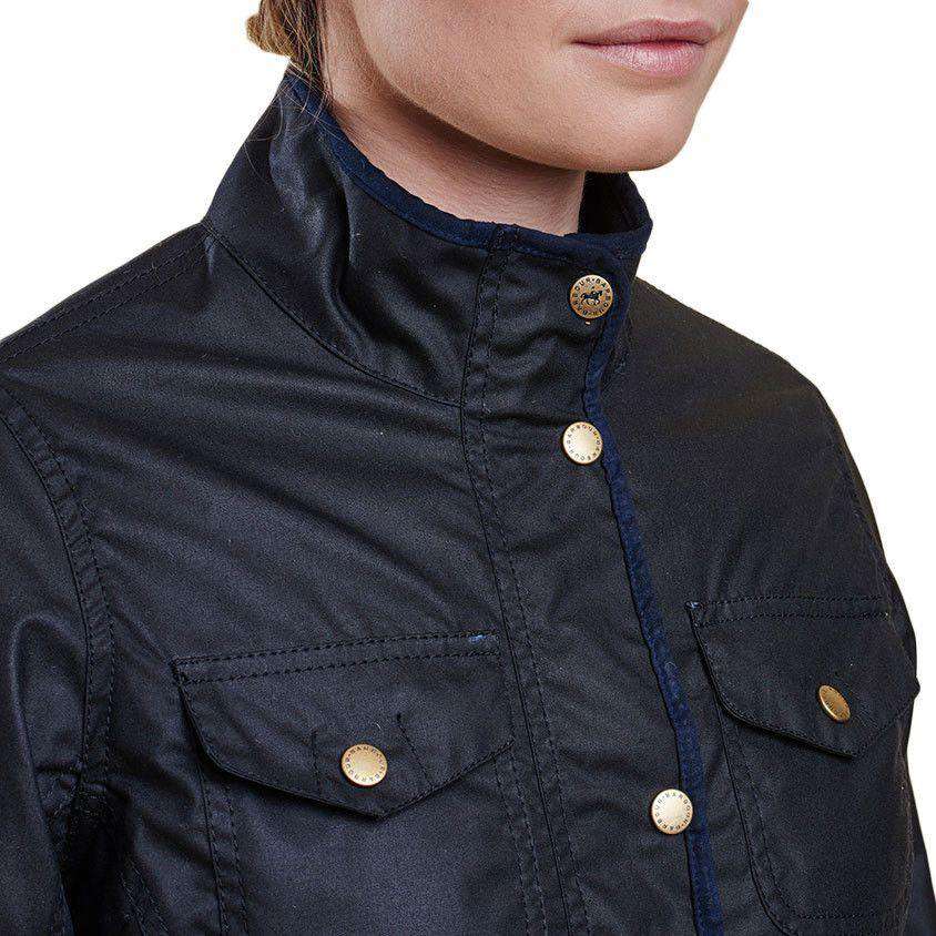 Holsteiner Wax Jacket in Navy by Barbour - Country Club Prep