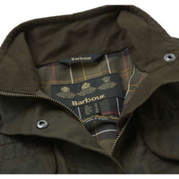 Ladies Utility Waxed Jacket in Olive Green by Barbour - Country Club Prep