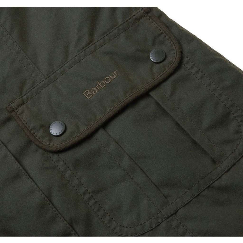 Ladies Utility Waxed Jacket in Olive Green by Barbour - Country Club Prep