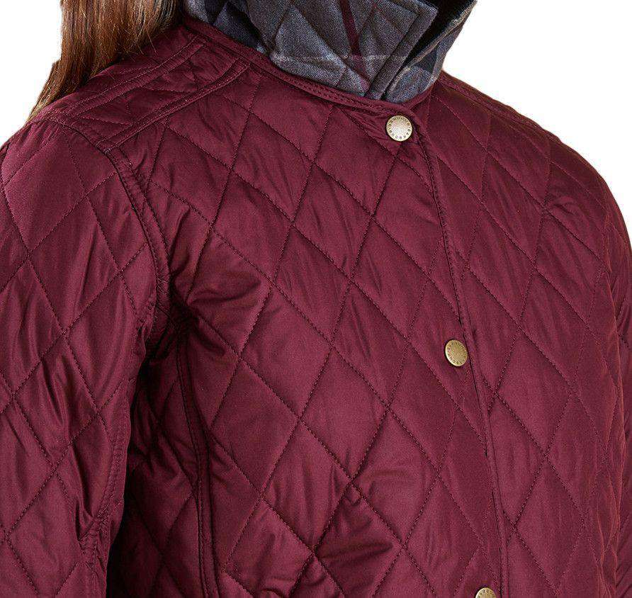 Barbour Montrose Quilted Jacket in Bordeaux Country Club Prep