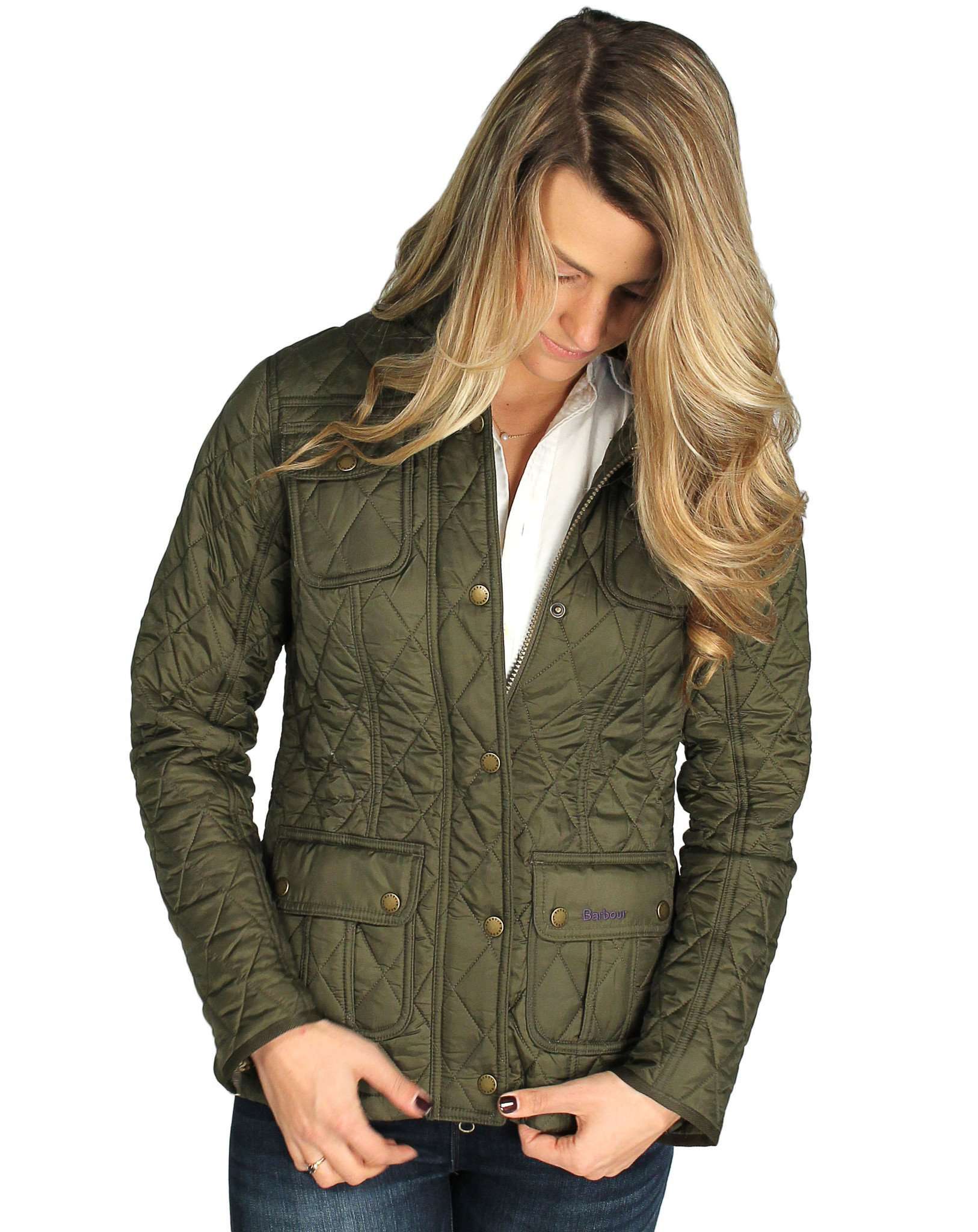 Morris Utility Quilted Jacket in Olive by Barbour - Country Club Prep