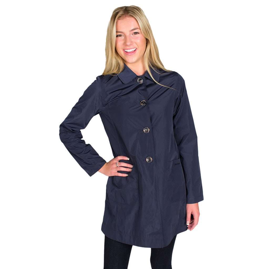 Reversible Derby Mac Waterproof Jacket in Navy/Classic by Barbour - Country Club Prep