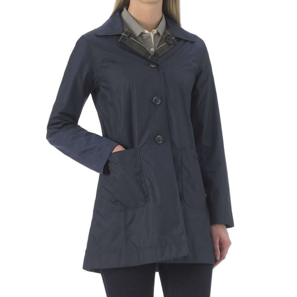 Reversible Derby Mac Waterproof Jacket in Navy/Classic by Barbour - Country Club Prep