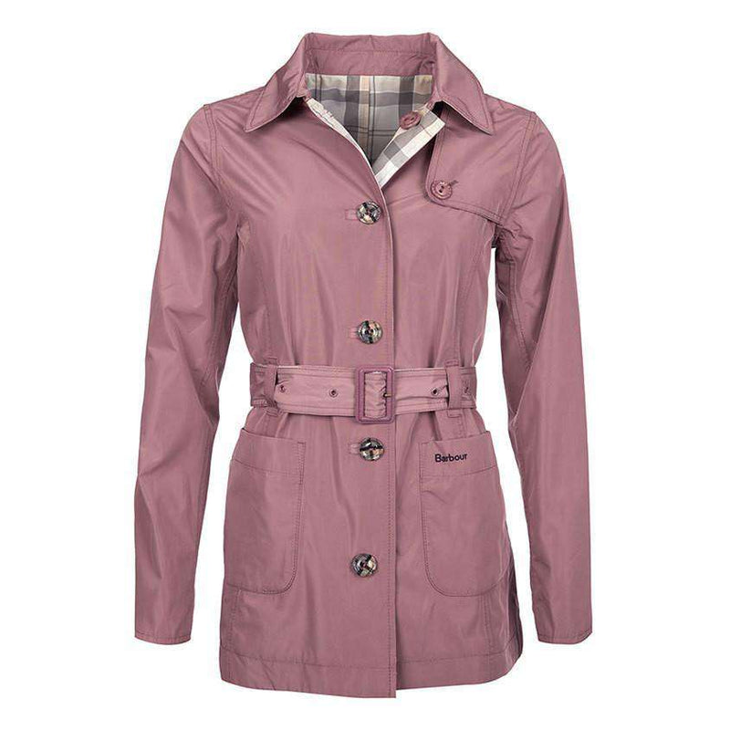 Reversible Oak Trench Coat in Ice Rose and Summer Tartan by Barbour - Country Club Prep