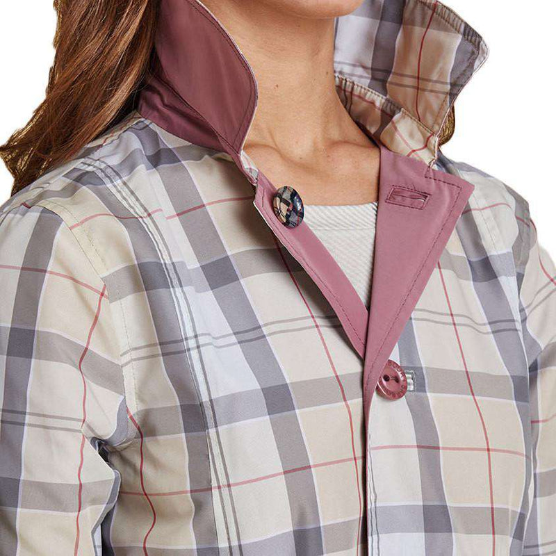 Reversible Oak Trench Coat in Ice Rose and Summer Tartan by Barbour - Country Club Prep