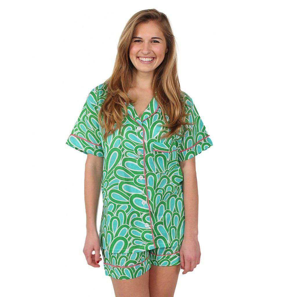 Annabelle Aqua Summer Pajama Set by Malabar Bay - Country Club Prep