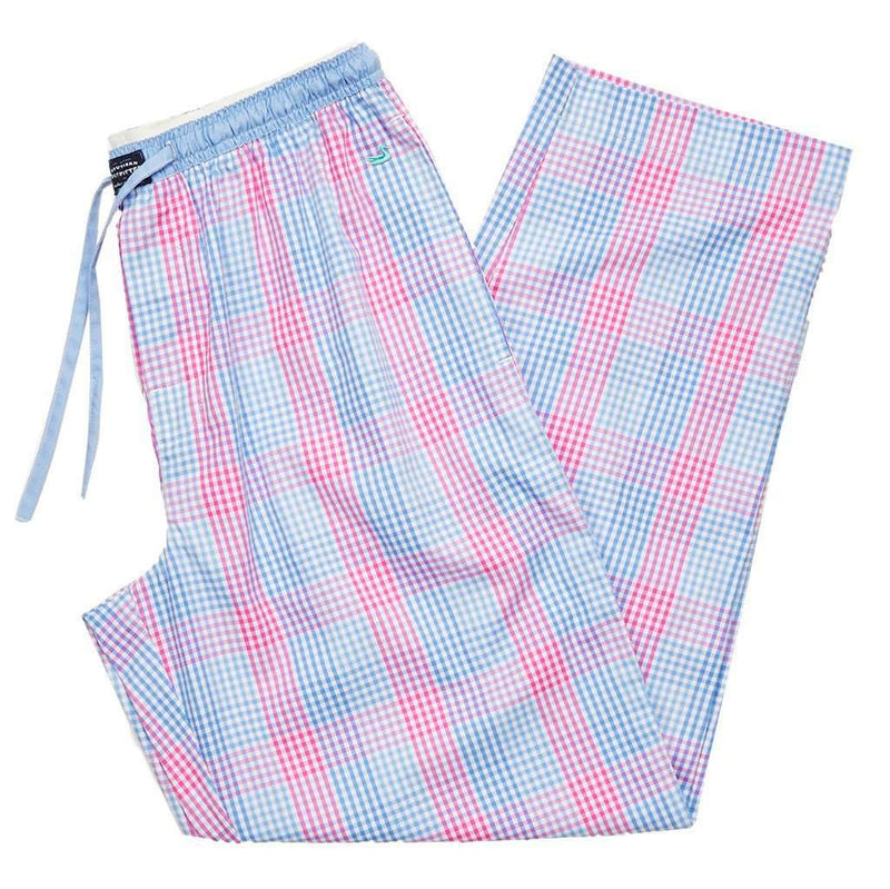 Gingham Savannah Lounge Pant in Lilac and Pink by Southern Marsh - Country Club Prep