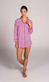 Hopi Pink Women's Cotton Sleep Shirt by Malabar Bay - Country Club Prep