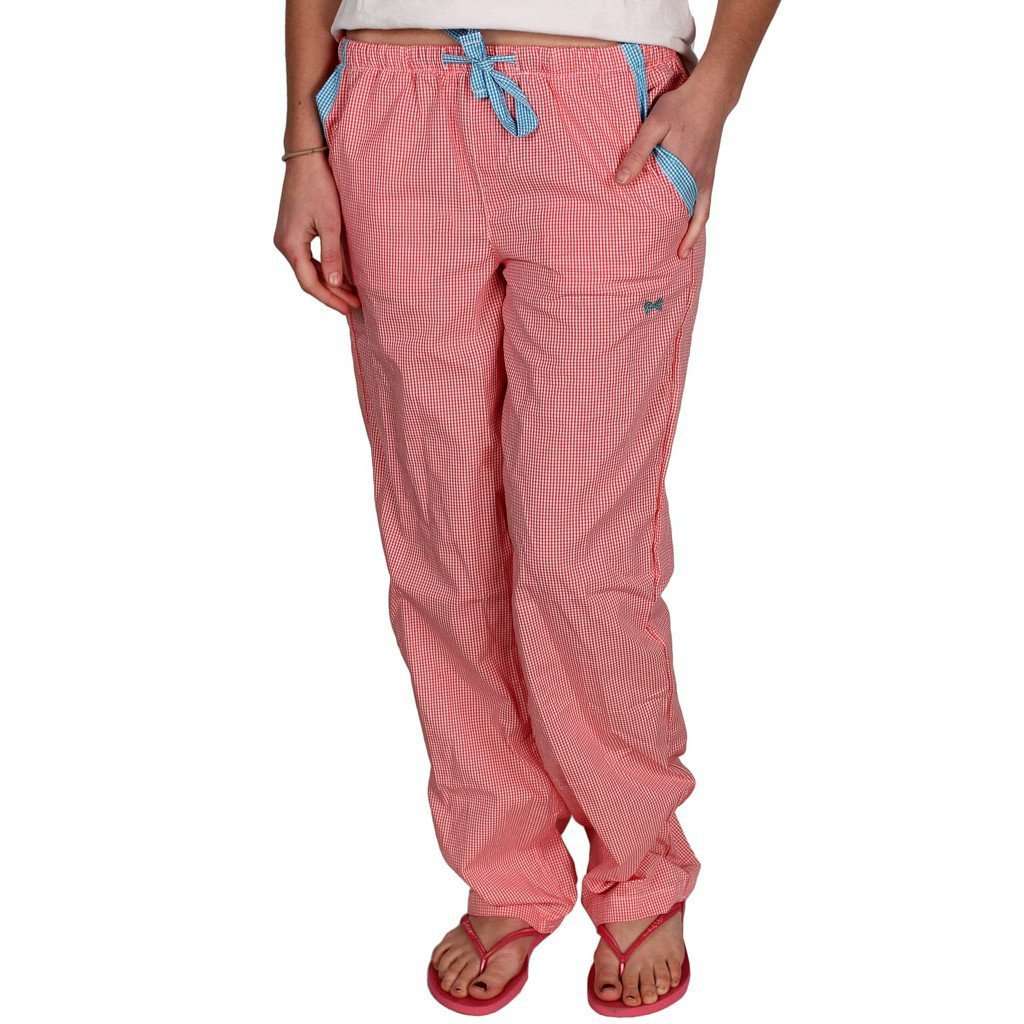 Lounge Pant in Watermelon Seersucker by Frat Collection - Country Club Prep