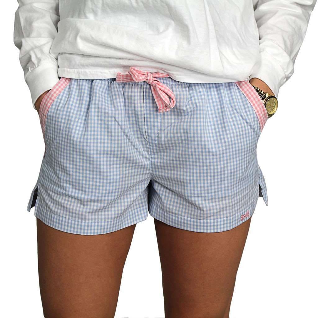 Lounge Short in Baby Blue Seersucker by Frat Collection - Country Club Prep
