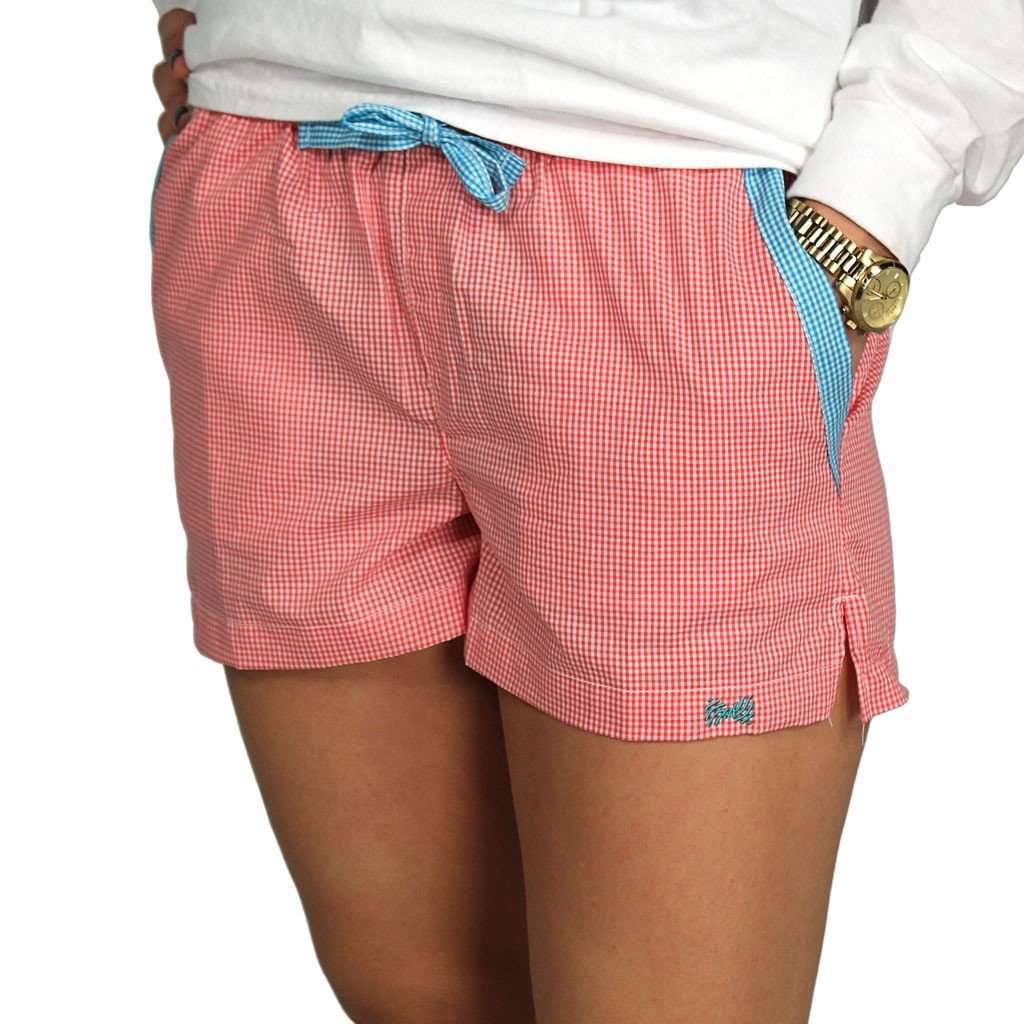 Lounge Short in Watermelon Seersucker by Frat Collection - Country Club Prep