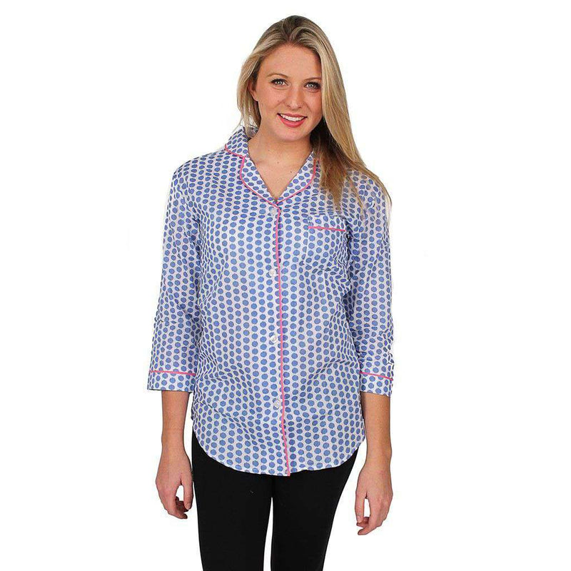 Maisie Blue Women's Sleep Shirt by Malabar Bay - Country Club Prep