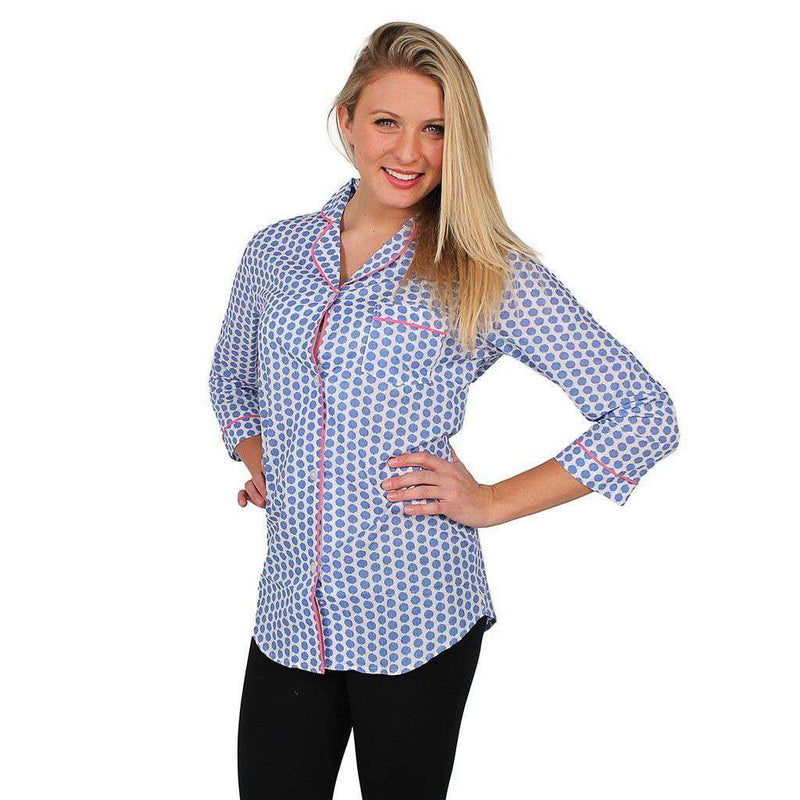 Maisie Blue Women's Sleep Shirt by Malabar Bay - Country Club Prep