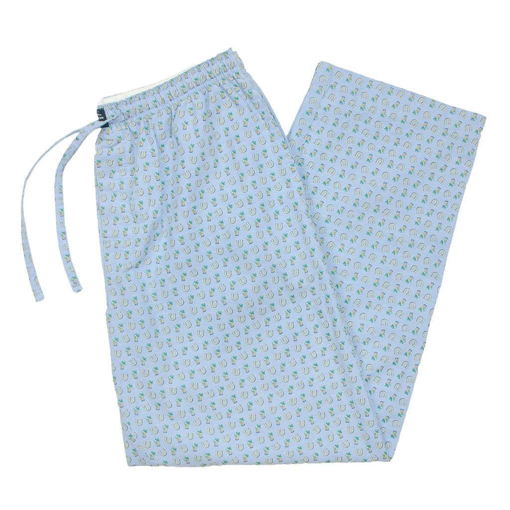 Mint Julep & Horseshoe Savannah Lounge Pant in Light Blue by Southern Marsh - Country Club Prep