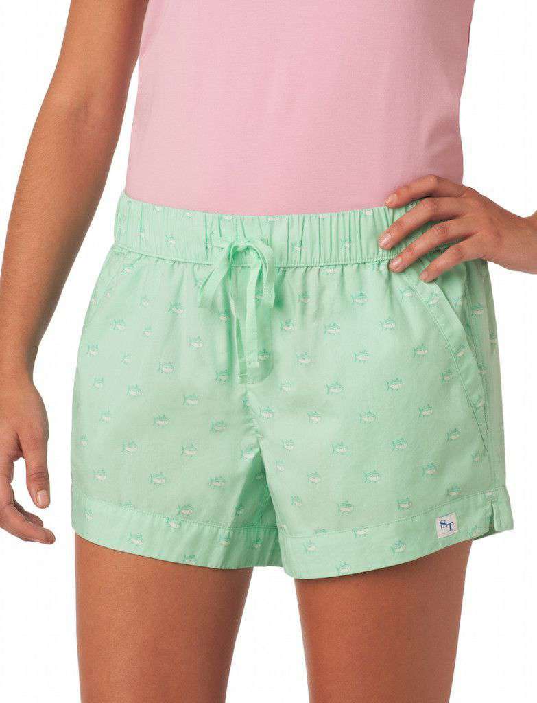 Skipjack Lounge Shorts in Sea Glass by Southern Tide - Country Club Prep