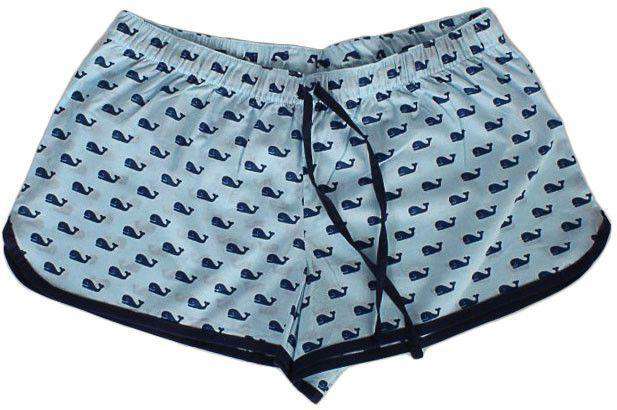 Whales Women's Boxers in Blue by Malabar Bay - Country Club Prep