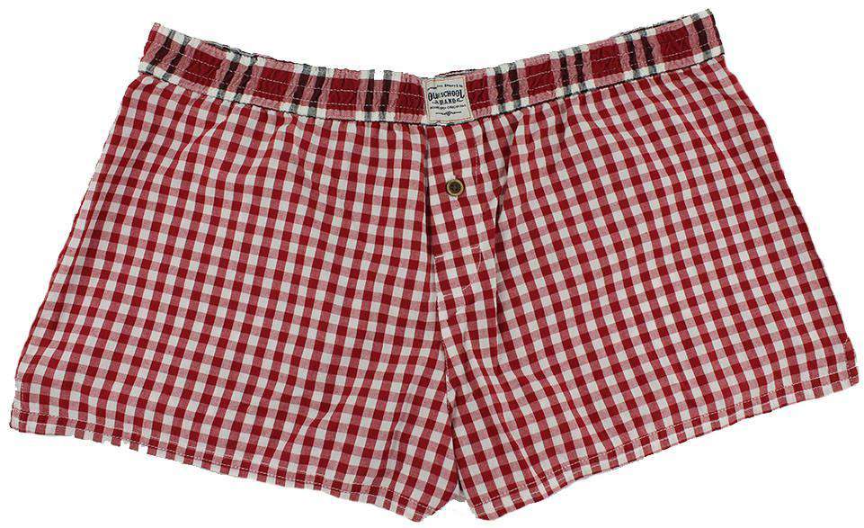 Women's Boxers in Crimson and Black by Olde School Brand - Country Club Prep