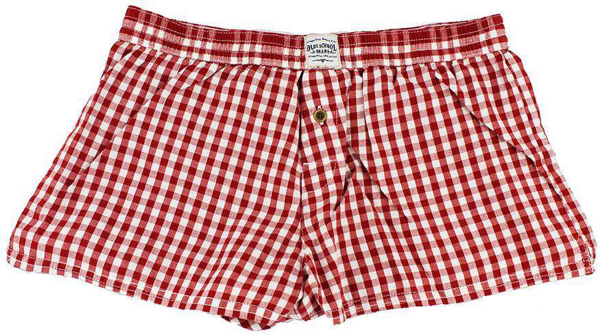 Women's Boxers in Crimson by Olde School Brand - Country Club Prep