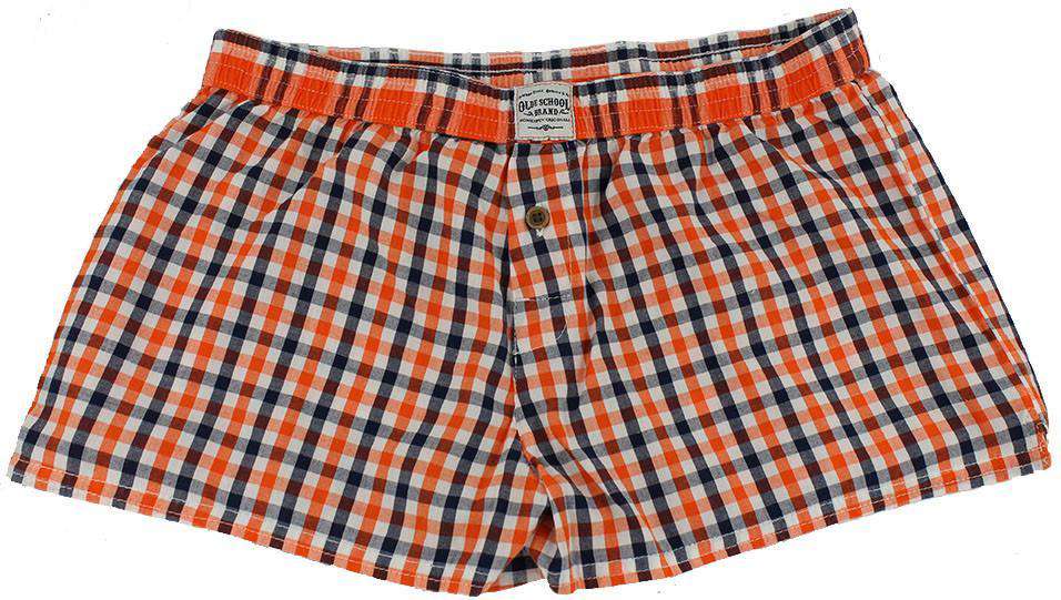 Women's Boxers in Orange and Navy by Olde School Brand - Country Club Prep
