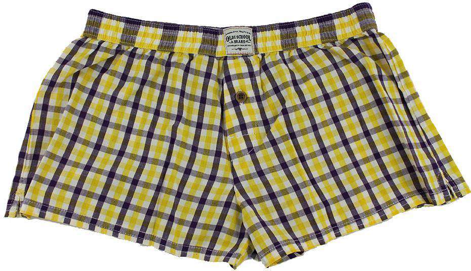 Women's Boxers in Purple and Yellow by Olde School Brand - Country Club Prep