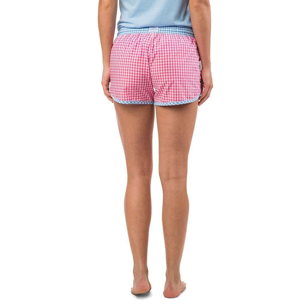 Women's Gingham Lounge Short in Bloom Pink by Southern Tide - Country Club Prep