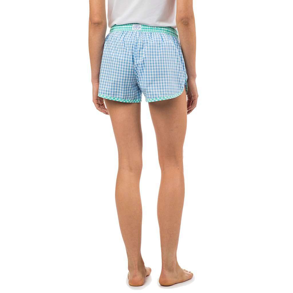 Women's Gingham Lounge Short in Ocean Channel by Southern Tide - Country Club Prep