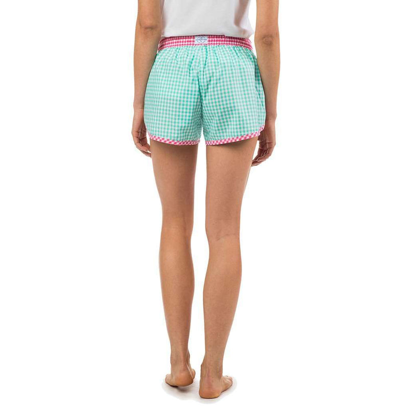 Women's Gingham Lounge Short in Seaglass by Southern Tide - Country Club Prep